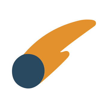 vector illustration of a commet Flat Space and Astronomy Icon