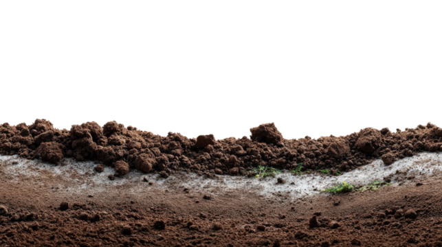 Cross-section of Earth: An informative illustration showcasing a clear cross-section view, offering a glimpse into the composition of the soil.