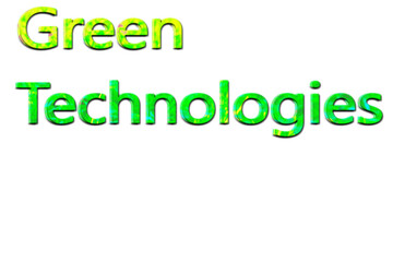 Green technology inscription on shadow green area