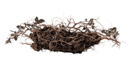 Intertwined Earth's Roots: A detailed perspective on a network of earth's root, showcasing intricate structures. It symbolize growth, foundation, and the essential connection of the natural world.