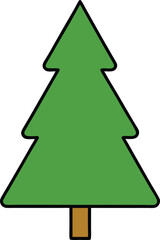 Obraz premium silhouette christmas tree icon on transparent background