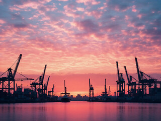 Obraz premium a wide shot of industrial landscape featuring