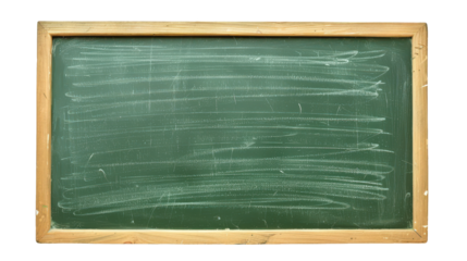 green chalkboard for school isolated on white or transparent png