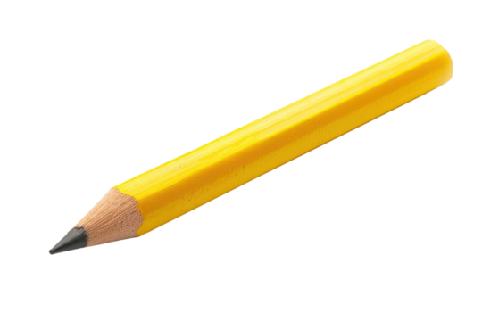 yellow pencil isolated on white or transparent png