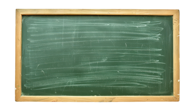 green chalkboard for school isolated on white or transparent png
