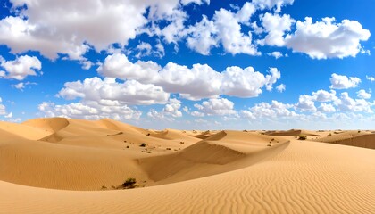 Vast desert landscape under a vibrant blue sky