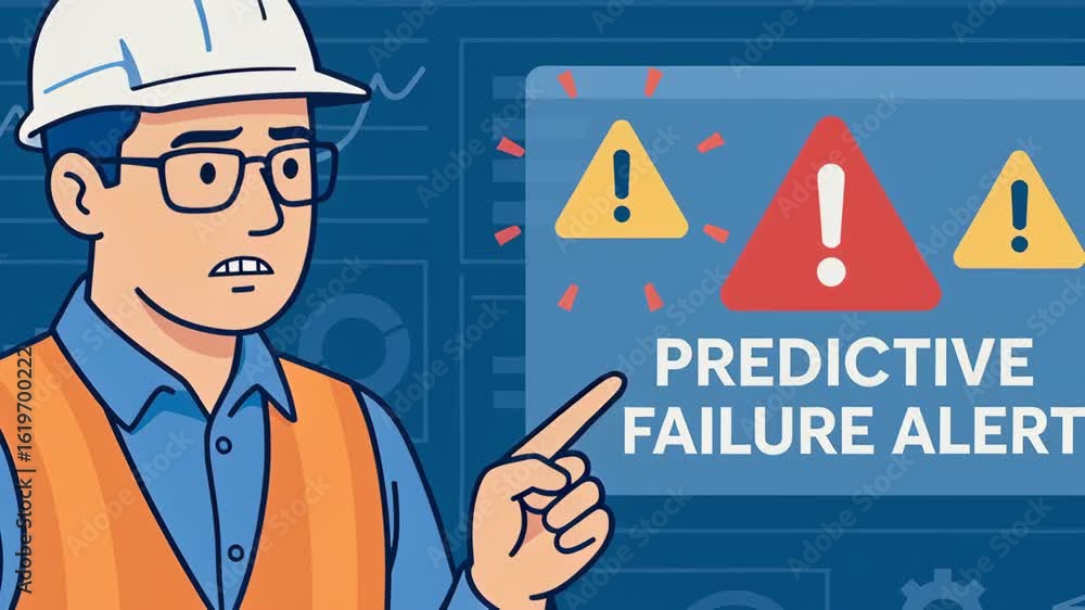 Poster predictive failure alert energy sector requires engineering work to prevent breakdown ensure safety 