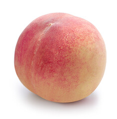 Hakuho pink Peach on white background, Peach premium fruit isolate on white with clipping path.