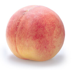 Hakuho pink Peach on white background, Peach premium fruit isolate on white with clipping path.