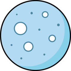 winter moon icon on transparent background