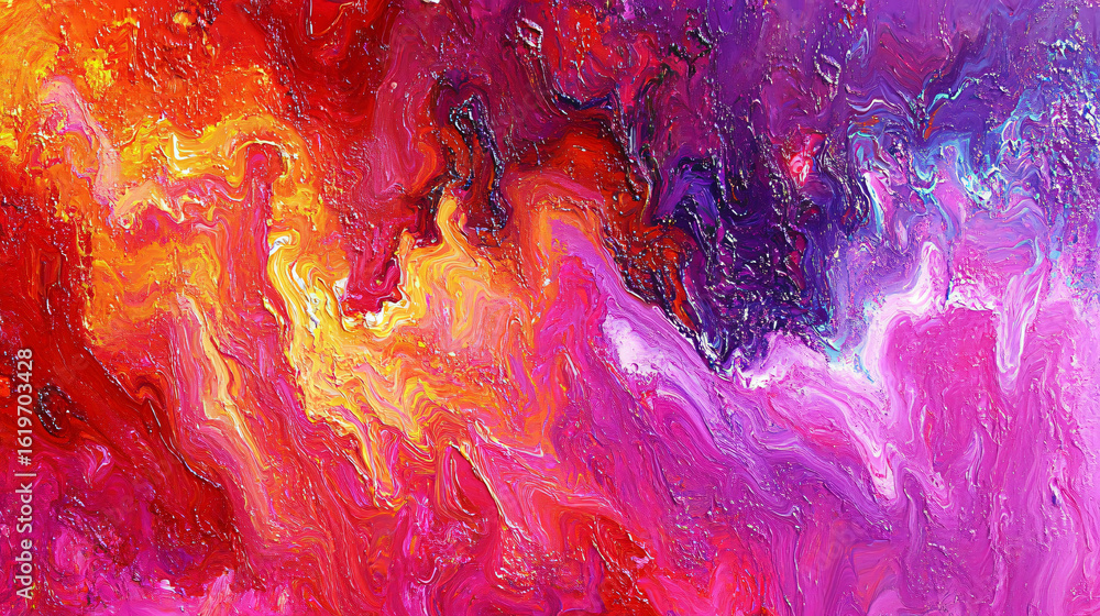 Aufkleber striking abstract painting featuring a colorful background full of bright hues and dynamic patterns