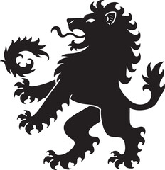 Fototapeta premium Royal Heraldic Lion Crest Silhouette Bundle