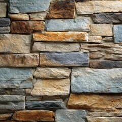 Close-up view of a textured stone wall showing the intricate details and natural patterns