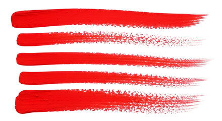 Obraz premium Dry Textured Red Brush Strokes on Transparent Canvas