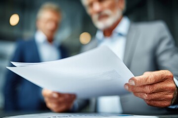 Advisor and client engaged in document review close-up