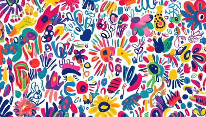 Vibrant abstract pattern of organic shapes