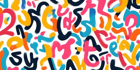 Abstract Pattern of Bold, Colorful Letters