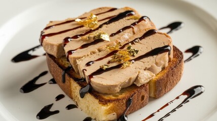 Delicate slices of foie gras on toasted bread.