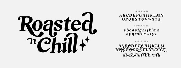 Abstract Fashion font alphabet. Minimal modern urban fonts for logo, brand etc. Typography typeface uppercase lowercase and number. vector illustration