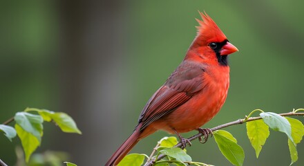 Northern cardinal perched on a branch