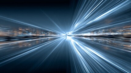 Abstract Light Streaks and Urban City Background in Motion