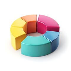 Obraz premium Colorful 3D Pie Chart Illustration
