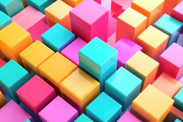 Obraz premium Abstract geometric pattern of colorful cubes