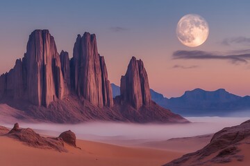 Jagged stones shape a striking desert view beneath strong sun.