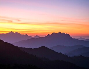 Obraz premium Mountain sunrise panorama (4)