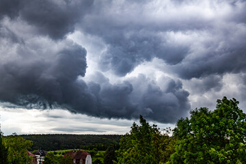 storm clouds over the village
