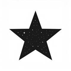 Obraz premium Black Star with White Specks on a White Background Abstract Geometric Space Design