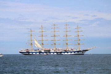 Five-masted ship at Rovinj