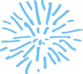 abstract blue firework line hand drawn