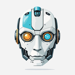 a simple robot head representing artificial intelligence