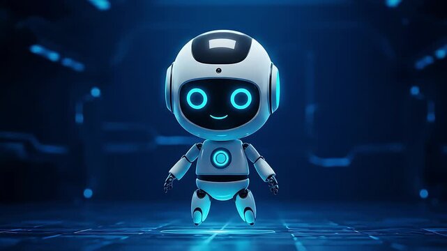 Animated Digital Robotic Avatar Design In Blue Tones Depicting Technology And Future Concepts