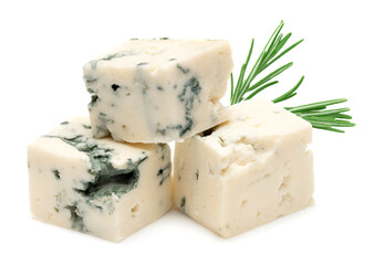 blue cheese isolated on a white background. clipping path