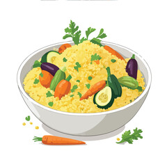 Flat Icon of North African Staple Dish