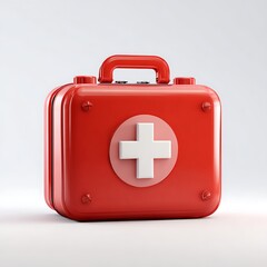 Obraz premium Red First Aid Kit on White