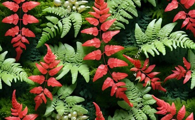 green fern leaves