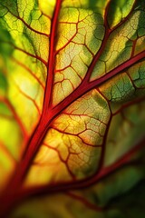 Obraz premium Close-up of vibrant leaf veins