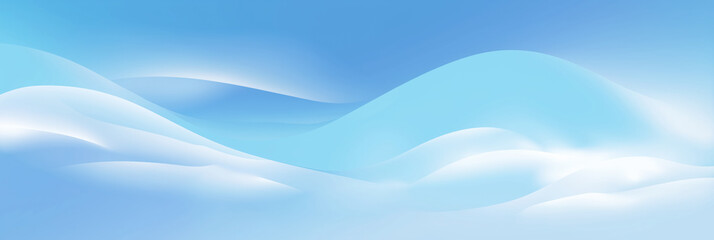 Fototapeta premium Abstract blue wave background. Smooth flowing white and light blue gradient curves forming a soft and modern abstract backdrop design