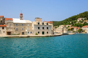 Traditional Croatian architecture in Pucisca town on the island of Brac. Croatia