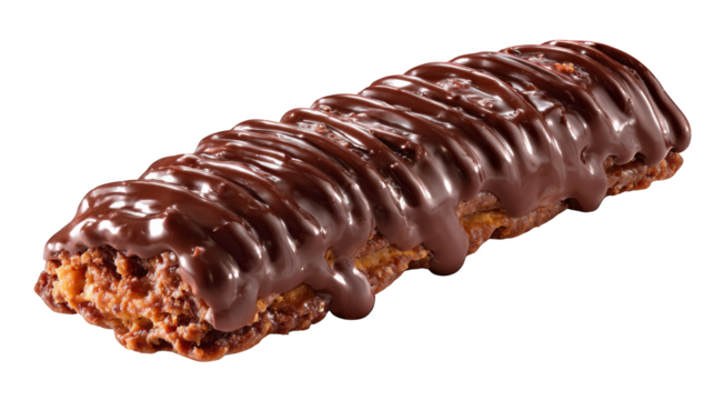 Indulge in the sweet bliss of chocolatecovered dough, a tempting dessert delight.