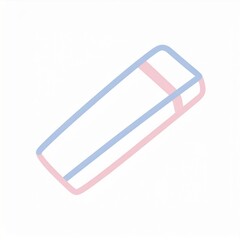 Pink and Blue Eraser Icon on White Background for Creative Projects