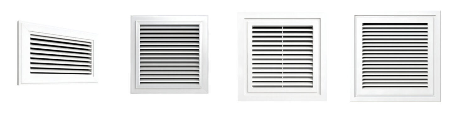 White Air Ventilation Grills Isolated on White
