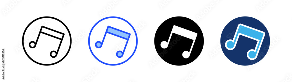 Poster background music icon collection with multiple styles