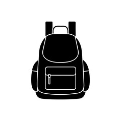 Fototapeta premium Backpack silhouette icon for travel or school clean vector perfect for student and hiking themes