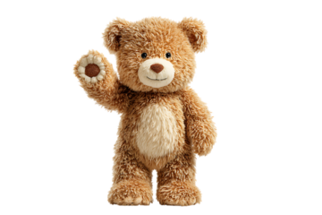 Adorable teddy bear waving hello!