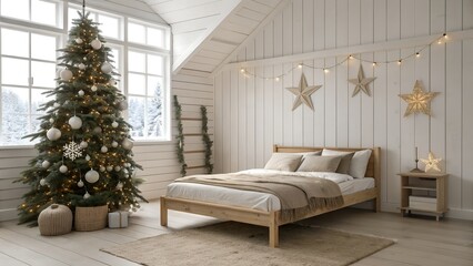 Light Oak Floor Holiday Room with Cozy Beige Accents