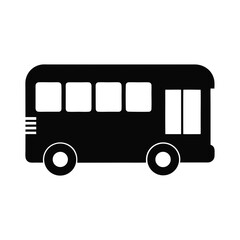Bus silhouette icon with windows in flat city style clean public transport vector ideal for travel design